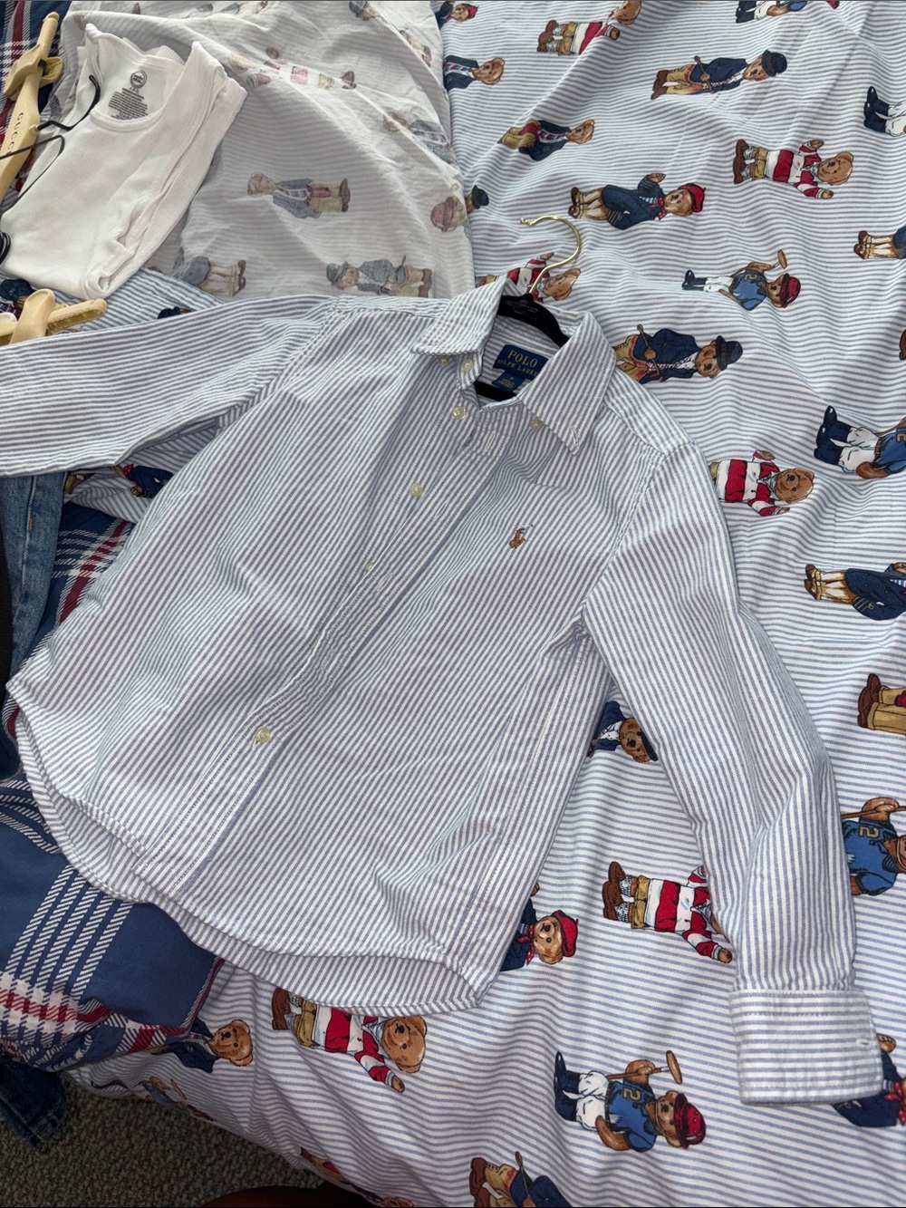 Polo by Ralph Lauren Blue and White Pinstripe Button-Down Shirt